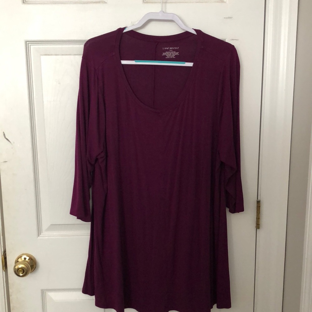 Lane Bryant plum long tunic knit top 22/24